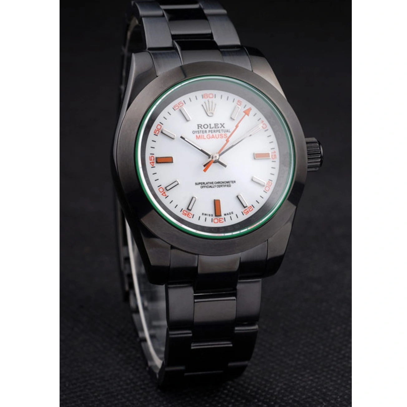 Good Copy Rolex Watches Dial Saphire Pro-Hunter Rolex Green Milgauss White Tinted 1015